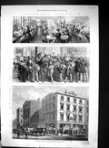 Old 1879 Ism Publishing Office London News Trowel Eddystone Lighthous 19th