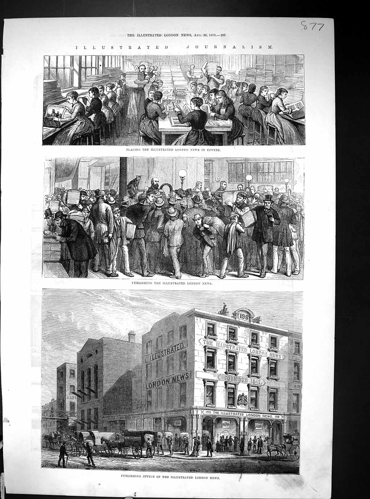 Old 1879 Ism Publishing Office London News Trowel Eddystone Lighthous 19th