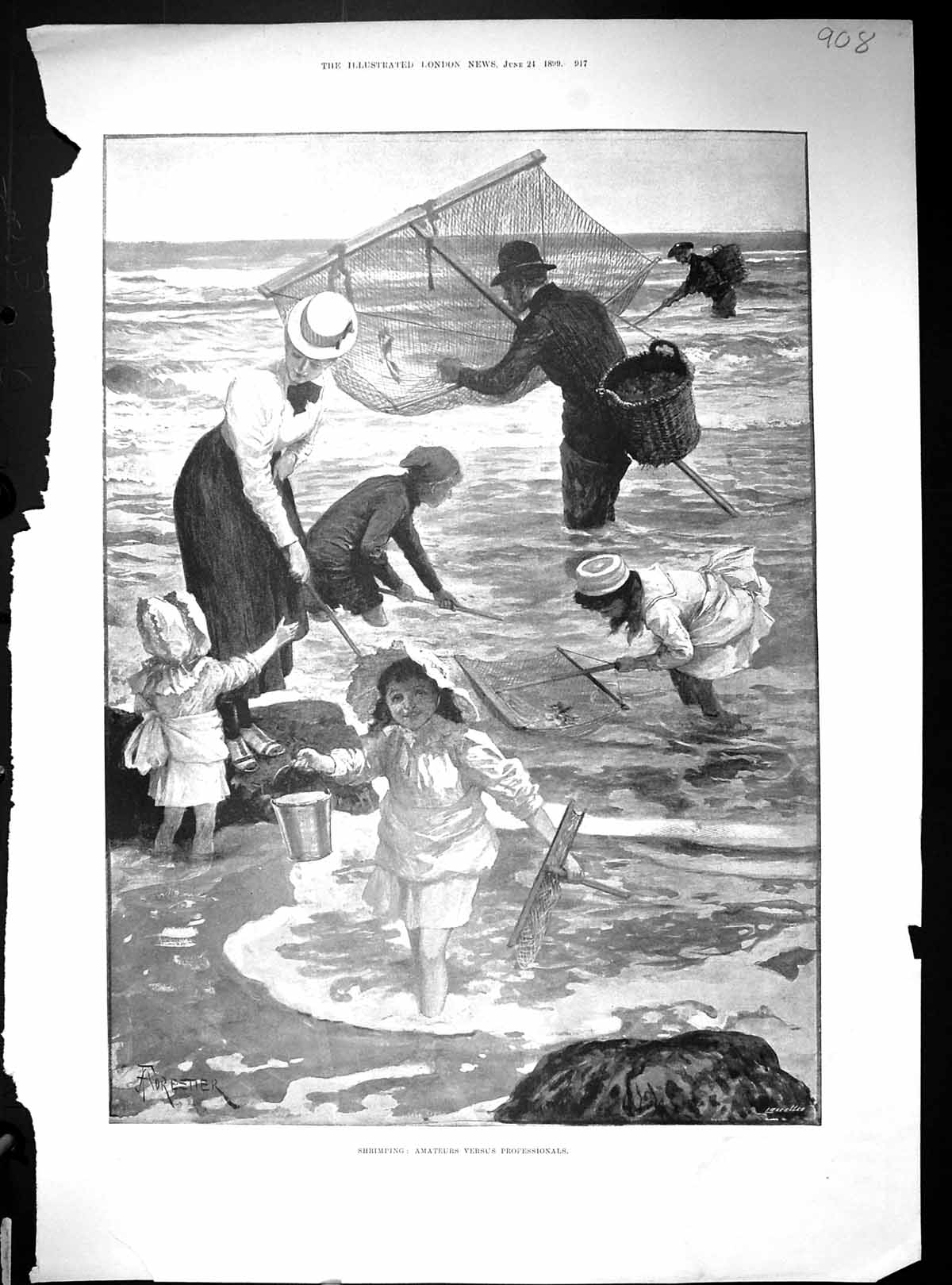 Old 1899 Shrimping Fishing Shrimps Children Africa Railway Pretoria P 19th