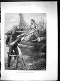 Old 1885 Little Goods Care Fisherman Boat Lady Romance Hampton Samuel 19th