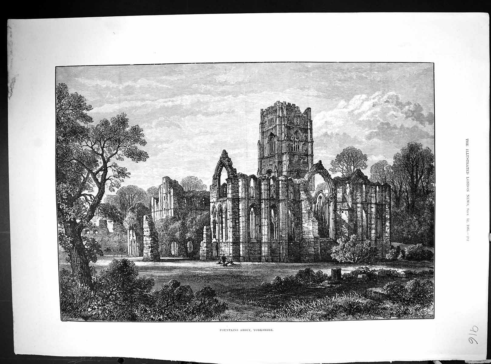 Old 1885 Fountains Abbey Yorkshire Louis Velveteen Eno'S Salt Jongh'S 19th