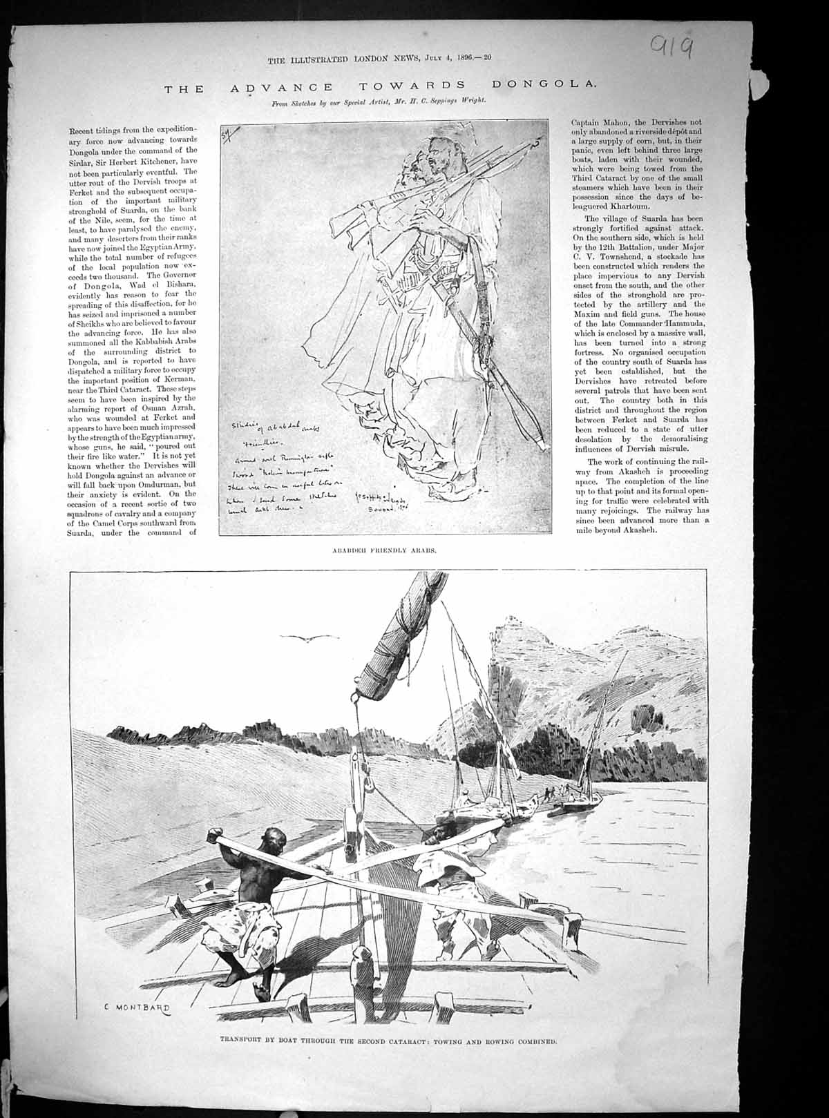Old 1896 Dongola Arabs Ababdeh Boat Cataract Bishop Norwich Lefroy Ca 19th