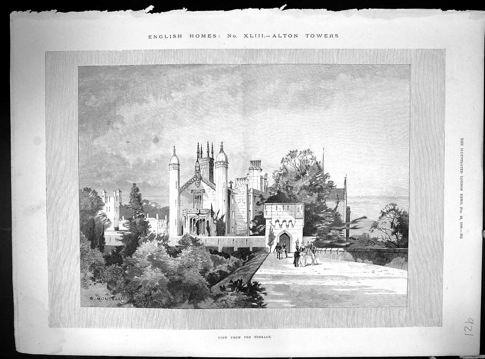 Old 1898 Alton Towers England Architecture Henry Moore Humber Cycle C 19th