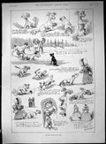 Antique Old Print Artillery Camp Okehampton Devon War 1893 Story Dogs Wain