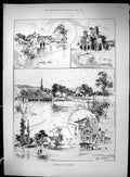 Old 1894 Ruins Medimenhams Abbey Streatley Mill Houses Oxford Pig-Tai 19th