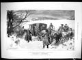 Old 1897 Bishops Christmas Greeting Horse Coach Hard Times Birds Tree 19th