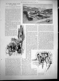 Old Print 1891 Annecy Aix-Les-Bains Steps Bath-House Roman General Horse 19th
