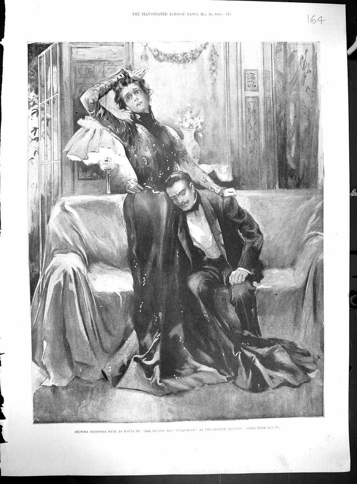Old 1900 Signora Eleonora Duse Paula Tanqueray Lyceum Theatre Fire Ot 20th