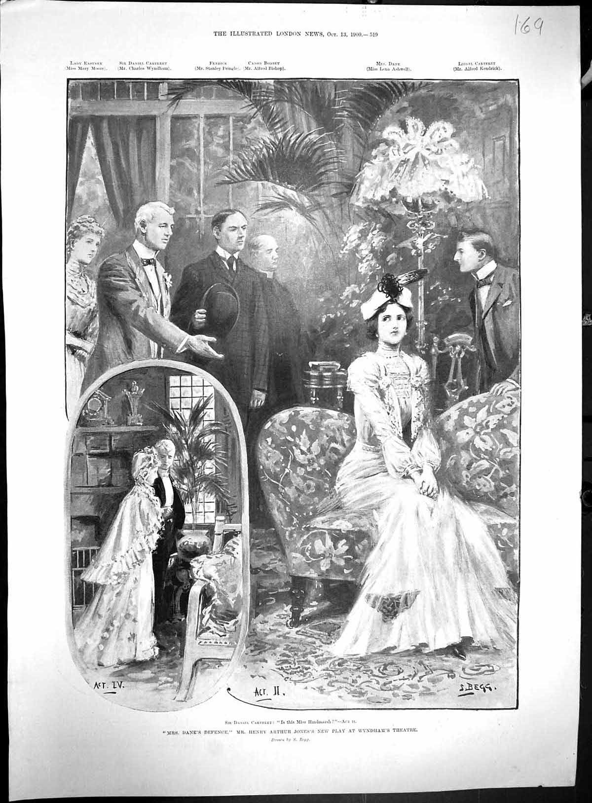 Old 1900 Dane Henry Arthur Jones Wyndham Theatre Ward Shaul Porter Ma 20th