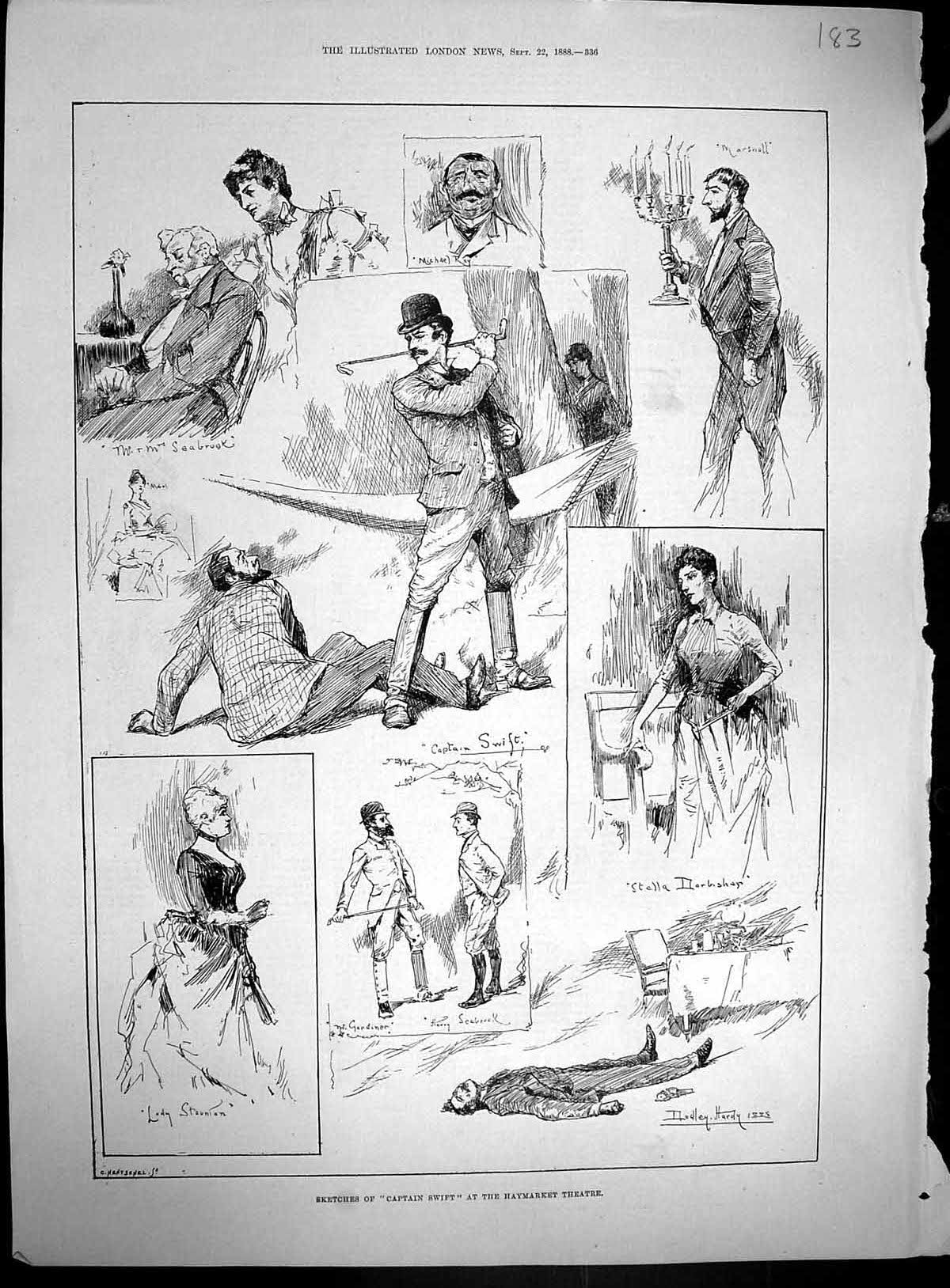 Old 1888 Captain Swift Haymarket Theatre Memorials Carlisle Cathedral 19th