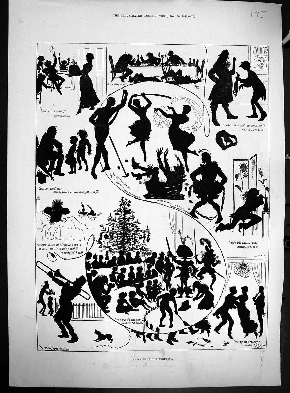 Old 1882 Shakspeare Silhouette John Brinsmead Pianoforte Factory Kent 19th