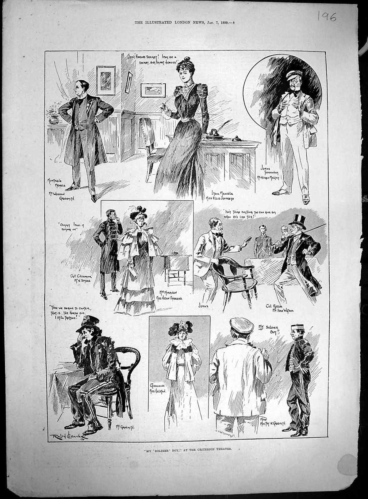 Old 1899 My Sier Boy Criterion Theatre Beauclerk Price Bucknill GiVictorian
