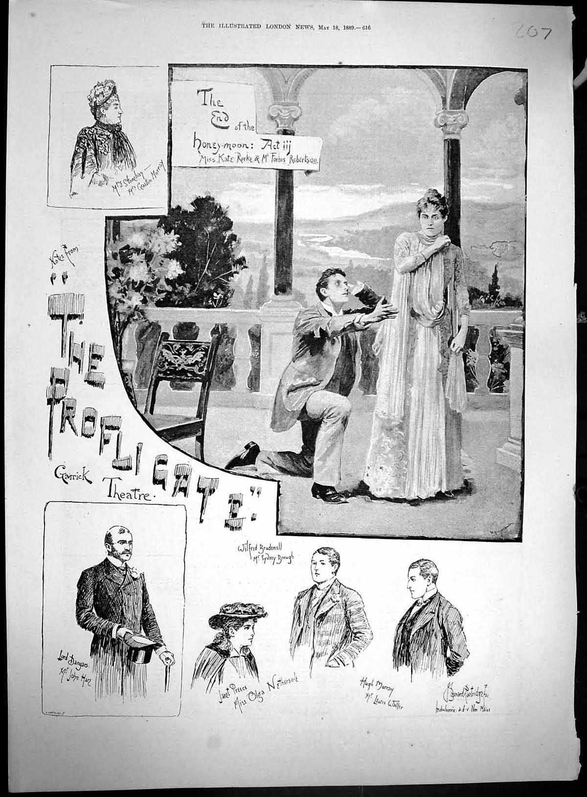 Old 1889 Garrick Theatre Profligate Rorke Robertson Army Gymnastic Pe 19th