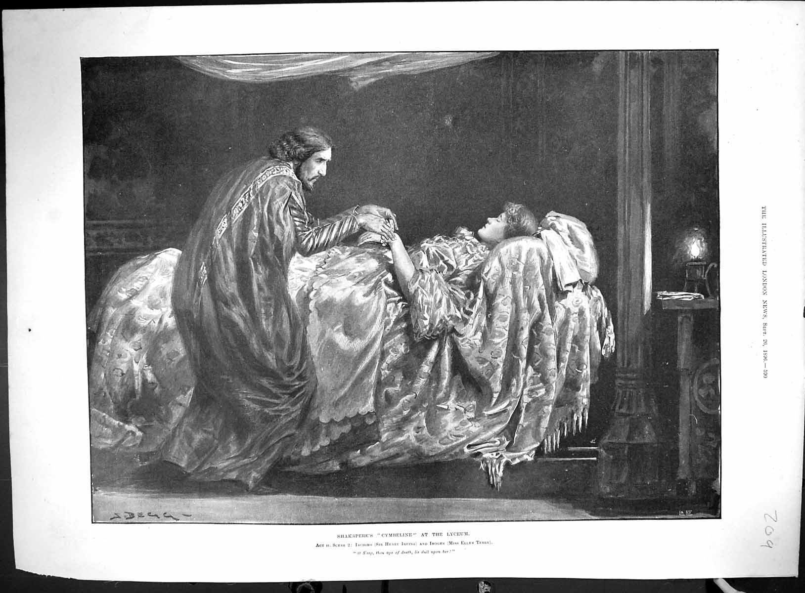 Old 1896 Sjakspere Cymbeline Lyceum Theatre Irving Terry Queen Czar R 19th