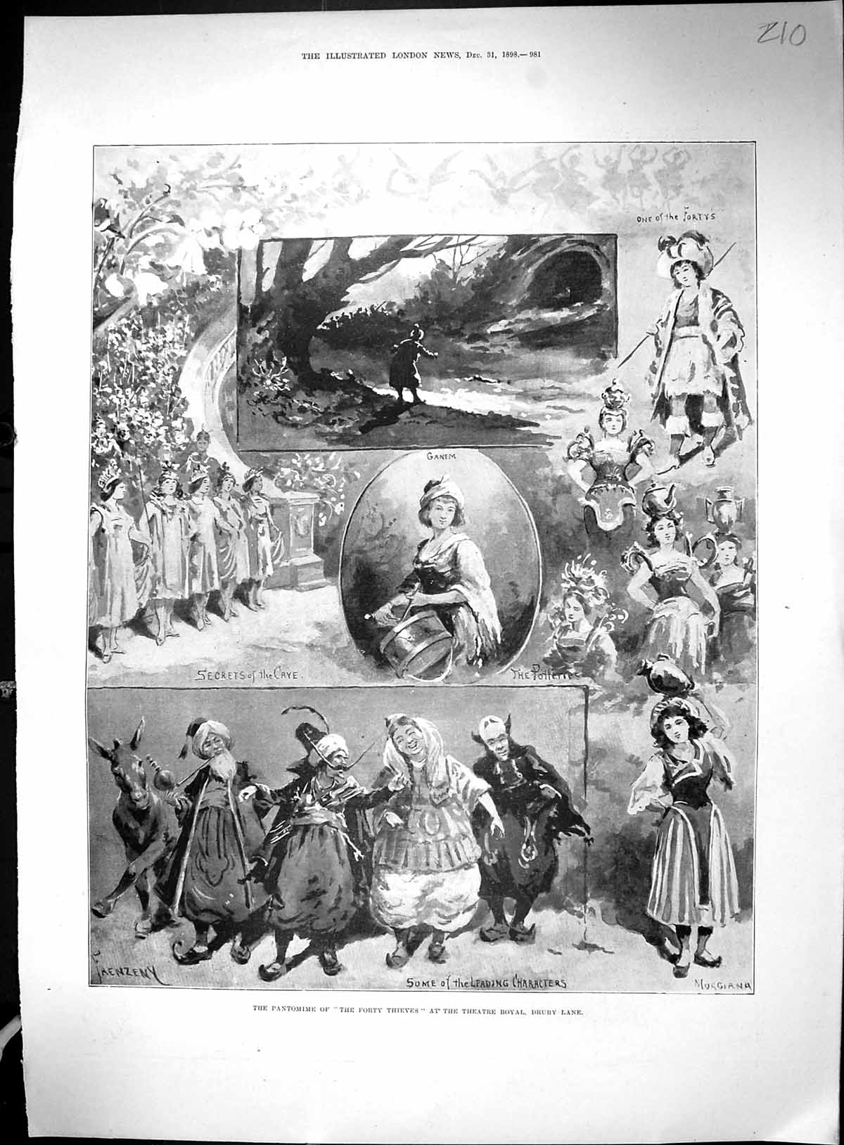 Old 1898 Pantomime Forty Thieves Theatre Royal Drury Lane Lord Iveagh 19th