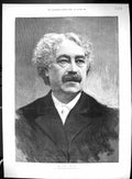 Old 1893 Portrait Mr Sims Reeves Church Crathie Kirk Scotland QueenVictorian
