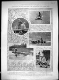 Old 1904 Hydroplane Gliding Boat Comte Lambert Glass Cutting Louis Ex 20th