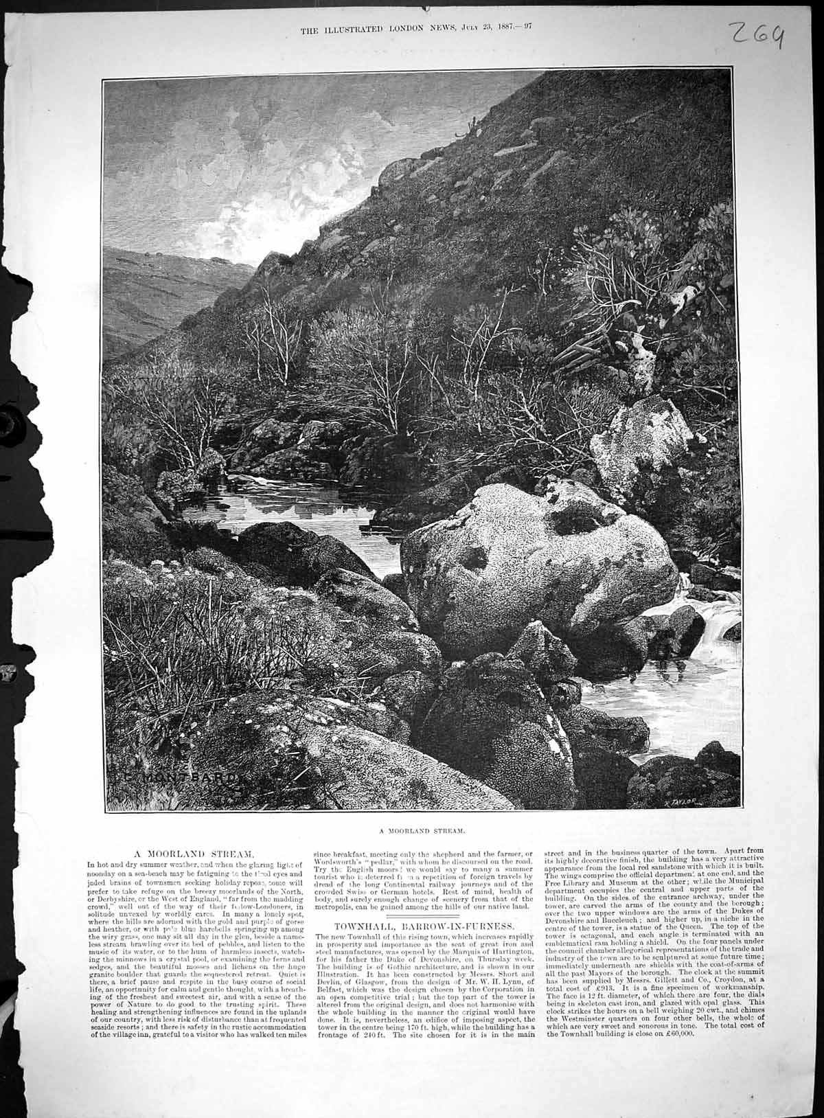 Old 1887 Moorland Stream Mountains Jubilee Casket Signatures Loyal Ir 19th