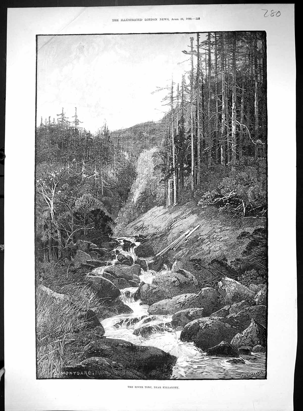 Old 1890 River Torc Killarney Ireland Wall Street New York America Wr 19th
