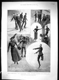 Old 1898 Figure Ice Skating Palace Grenander Stockholm Ship Maine Khy 19th