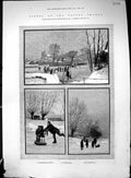 Old 1881 Frozen River Thames Twickenham Teddington Sketch Silent Memb 19th