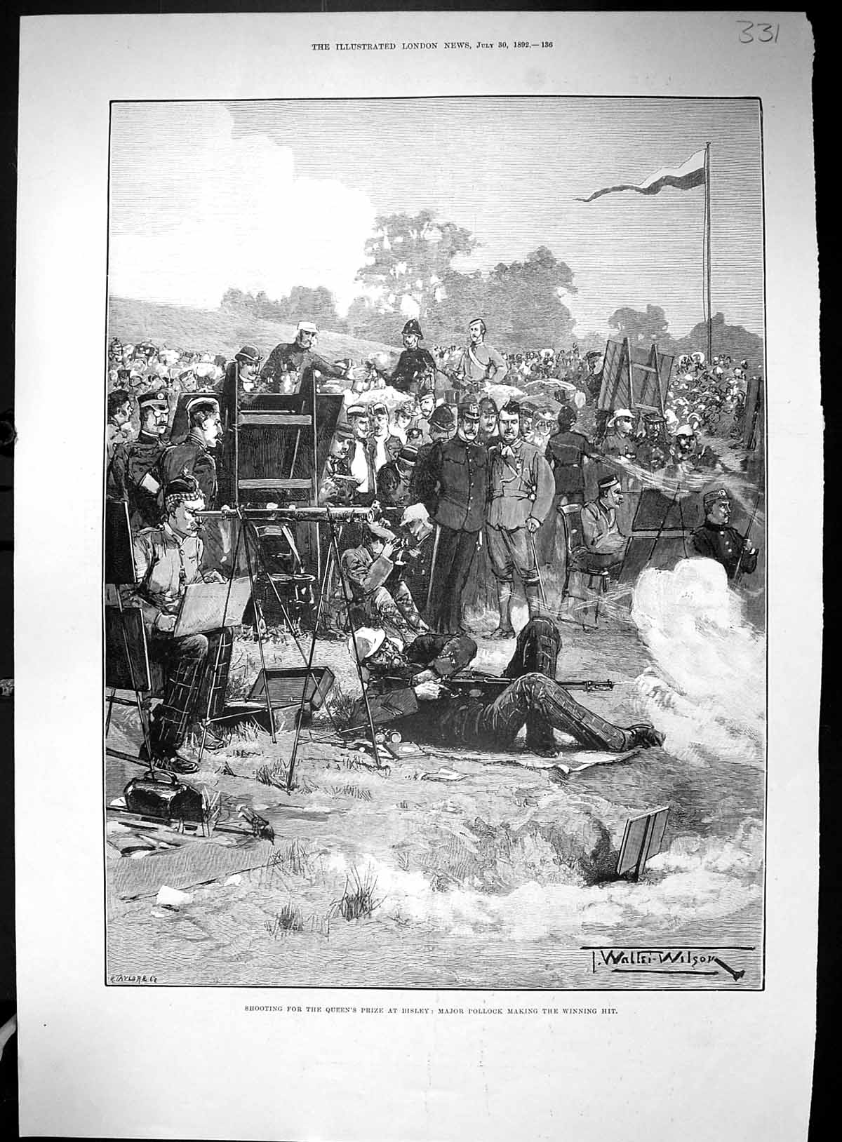 Old 1892 Rifle Shooting Queen'S Prize Bisley Major Pollock Euan-Smith 19th