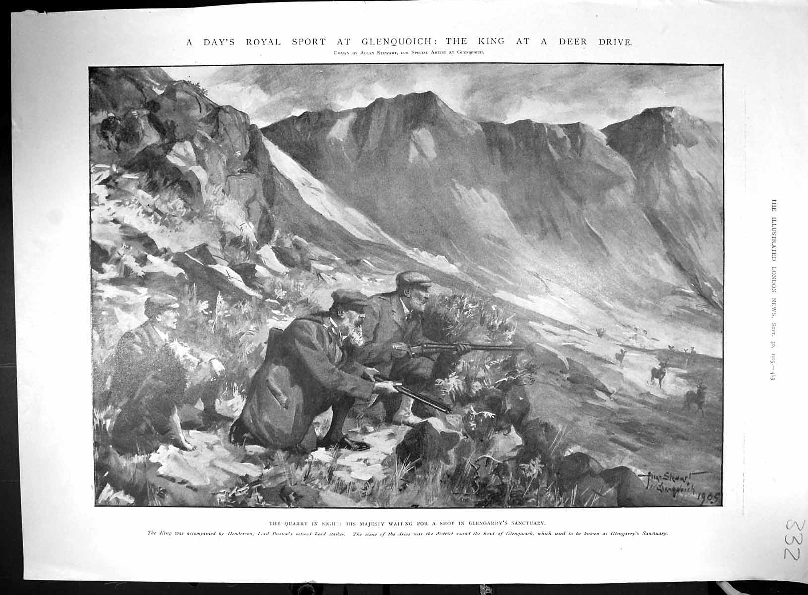 Old 1905 Shooting Glenquoich Deer Drive King Glengarry War Africa Ger 20th