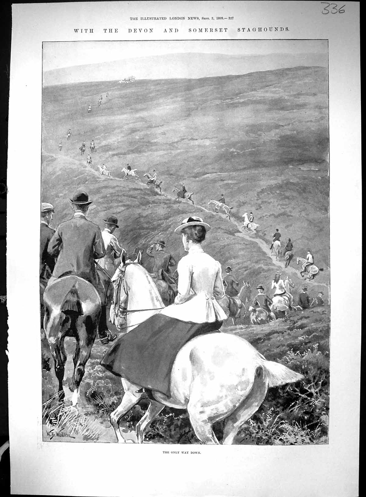 Old 1899 Devon Staghounds Hunting Dartmouth Harbour Seaforth Highland 19th