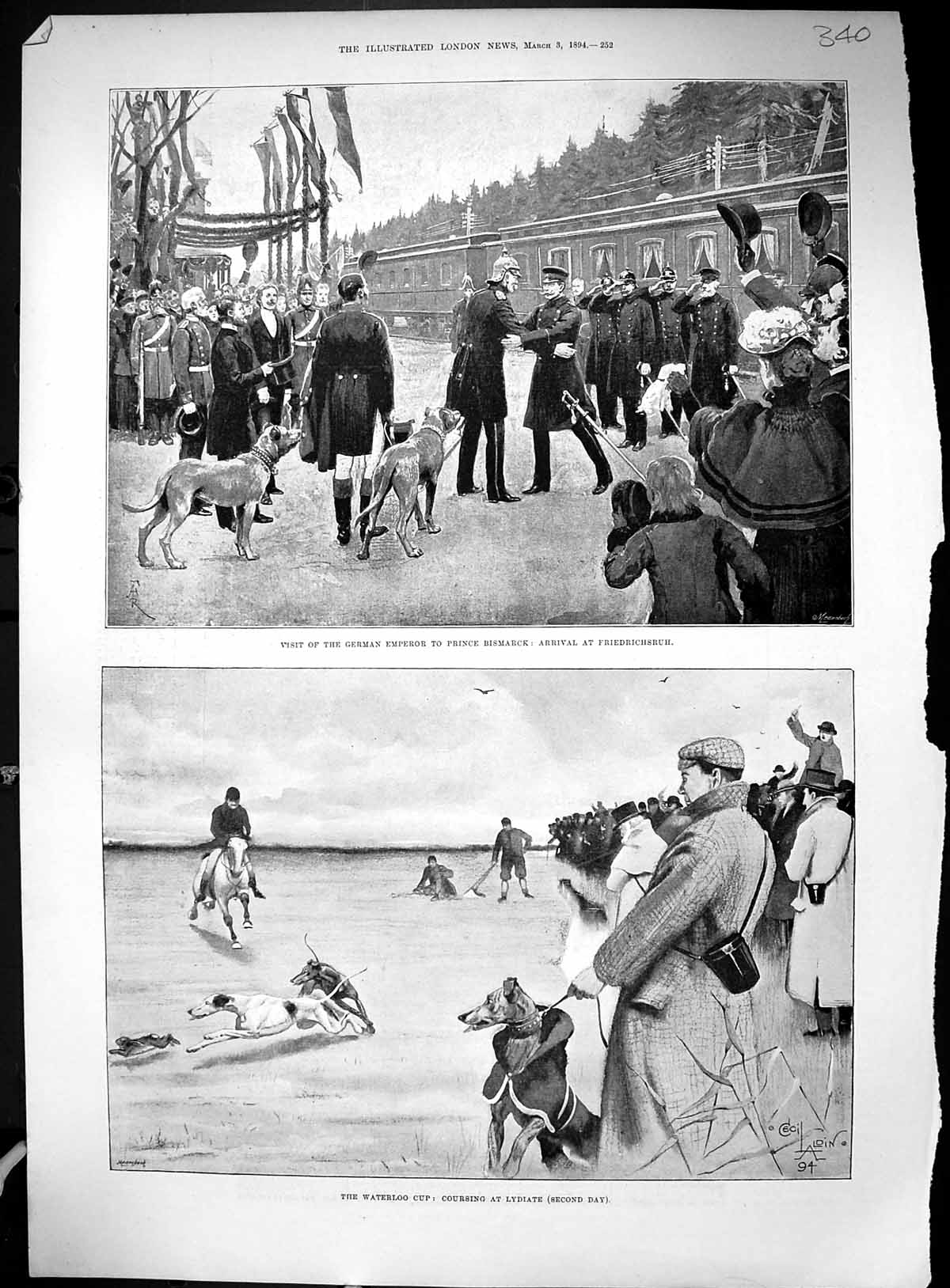 Old 1894 German Prince Bismarck Friedrichsruh Waterloo Cup Lydiate Ll 19th