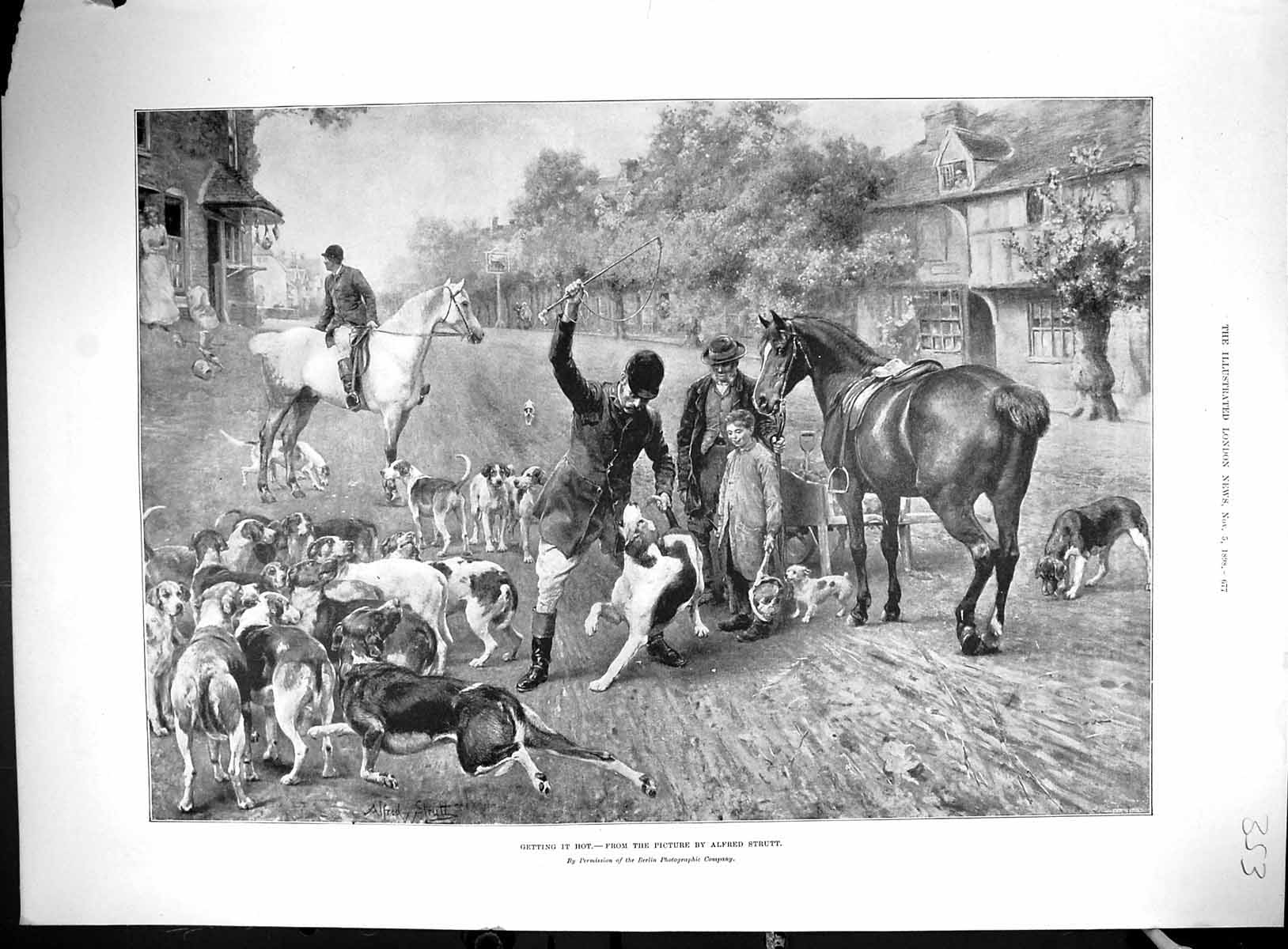 Old 1898 Man Whipping Dog Fox Hunting Horses Joaquin Miller Poet Sier 19th