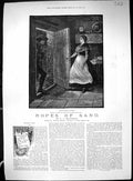 Old 1884 Ropes Sand Man Lady House Door Silber Flemming Warehouses Go 19th