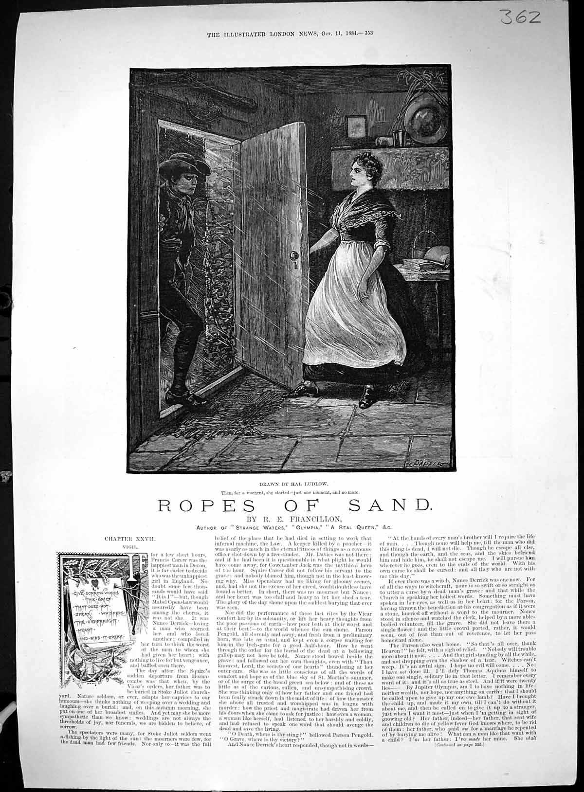 Old 1884 Ropes Sand Man Lady House Door Silber Flemming Warehouses Go 19th