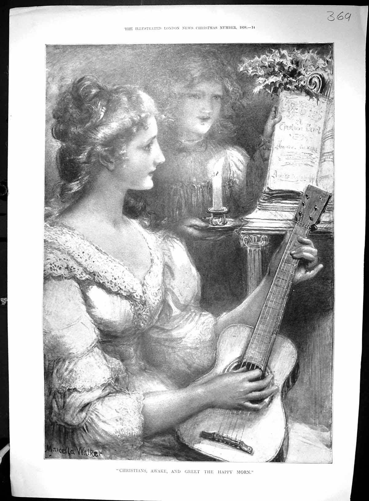 Old 1898 Beautiful Girls Christians Songs Walker Fugitives ChristmasVictorian