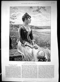 Old 1892 Beautifual Woman Expectation Menzler Common Field Vole BankVictorian