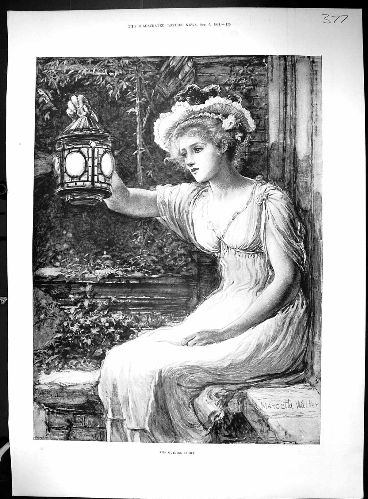Old 1894 Guiding Light Beautiful Woman Kitchin Behring Henry HeermanVictorian
