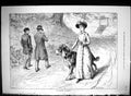 Old 1882 Efficient Protector Lady Walking Big Dog Men Smoking Pipe Da Victorian