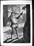 Old 1884 Misplaced Hospitality Browne Drunk Man Street Scene Sculptur Victorian