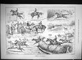 Antique Old Print 1888 Hunting New Zealand Horses Jumping Hedges Sport Swain