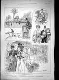 Antique Old Print 1895 Chantilly Derby Horse Racing Sport Prix Du Jockey Club