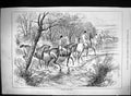 Old Antique Print 1881 Hunting Horses Crossing Ford Huntsmen Sport Swain 19th
