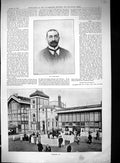 Antique Old Print 1895 Portrait Joseph Davis Horse Racing Weighing Inn Sport