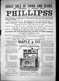 Old Print 1895 Phillips'S Sale China Glass Maple Furnishing Establishment 19th