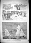Old 1895 Thames Yacht Nore Dover Ailsa Britannia Clay Pigeon Bird Sho Victorian
