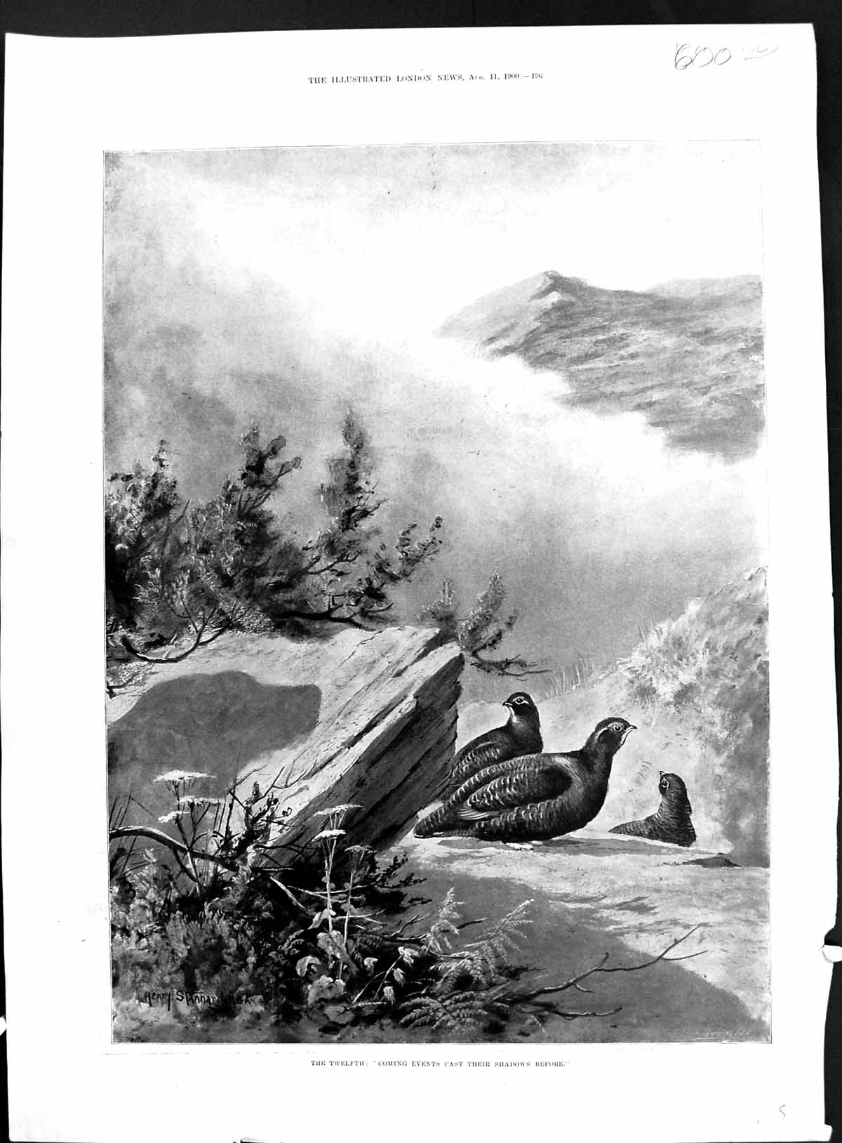 Old 1900 Twelfth September Grouse Shooting Mountains Scotland Hunting Victorian