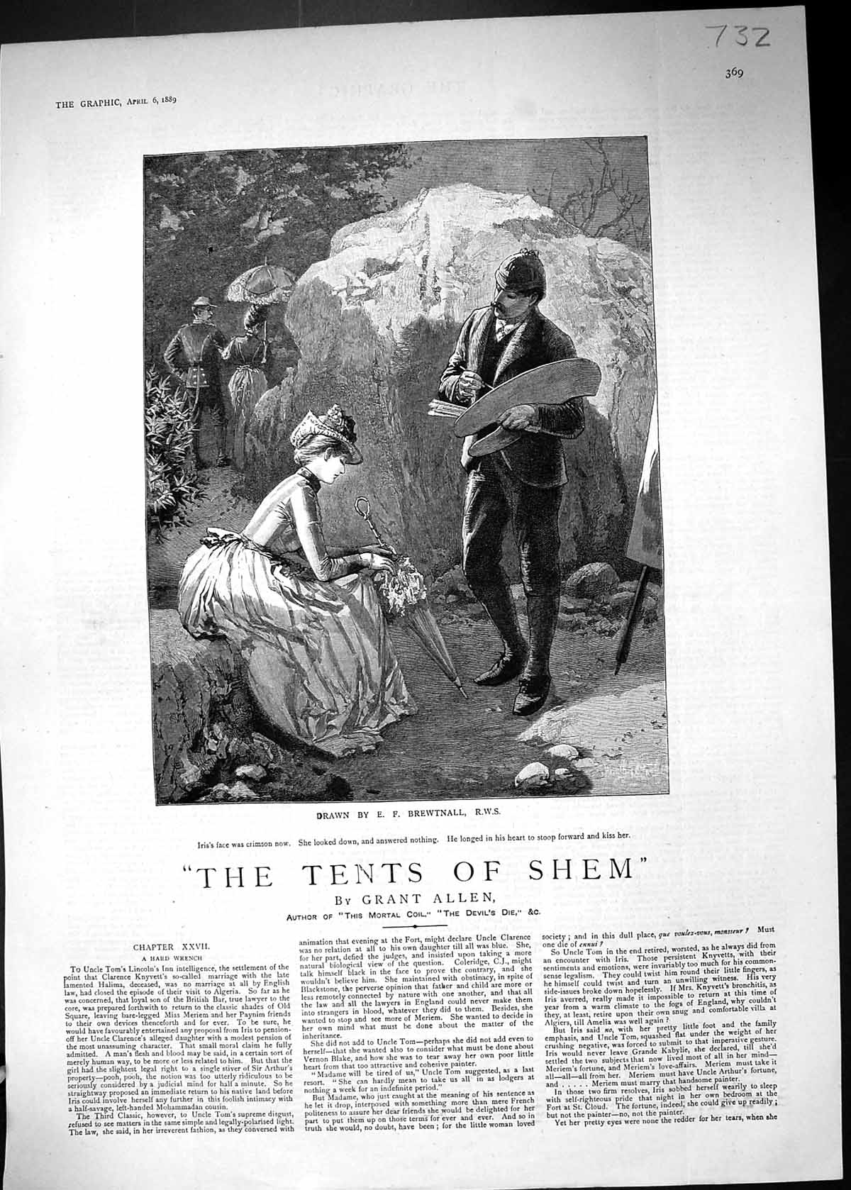 Antique Print 1889 Tents Shem Illustration Iris Art Romance Brewtnall Allen