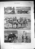 Antique Print 1883 Travelling Punjaub Charles Aitchison Trimmu Ghat Camels 19th
