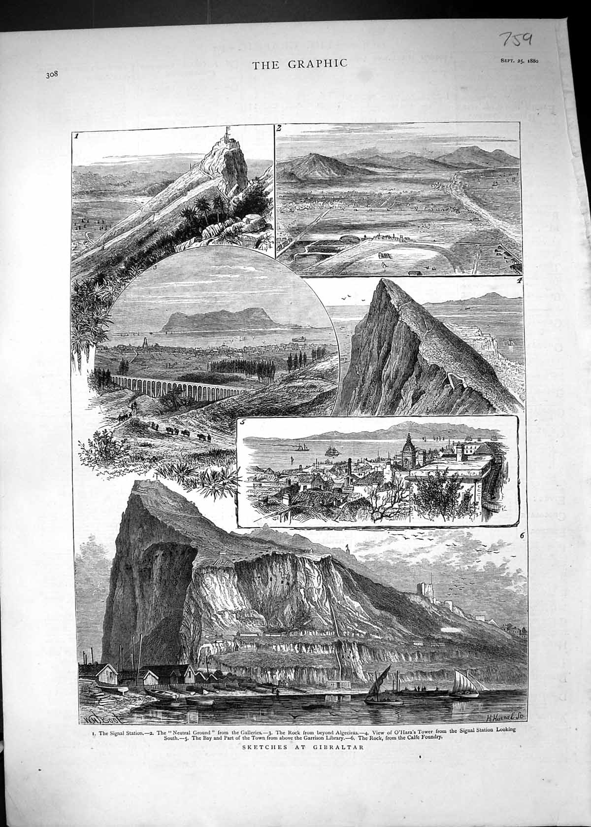 Old 1880 Gibraltar Signal Station O'Hara'S Tower Signal Station Calfe Victorian