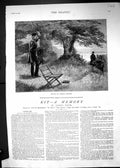 Antique Old Print 1882 Story Illustration Kit Memory Rector Arthur Hopkins 19th