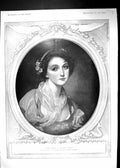 Antique Print Portrait Girl Gauze Scarf Beautiful Woman Wallace Collection