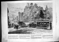 Old Print 1883 Hallidie Patent Cable Tramway Horses Locomotives Transport 19th